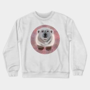 Polar Bear on circular pattern Crewneck Sweatshirt